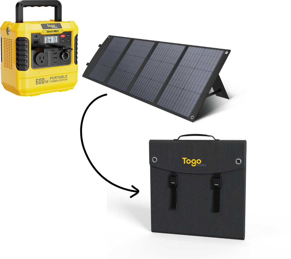 Pack Batterie ADVANCE 600W ⚡️ + Panneau   Solaire  120W   ☀️